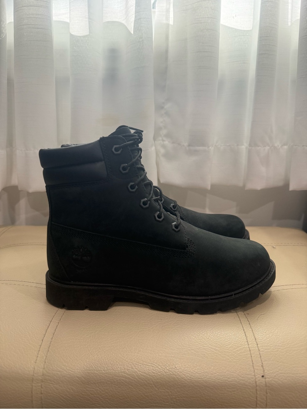 Timberland Men's Black Lace-Up Nubuck Work Boots